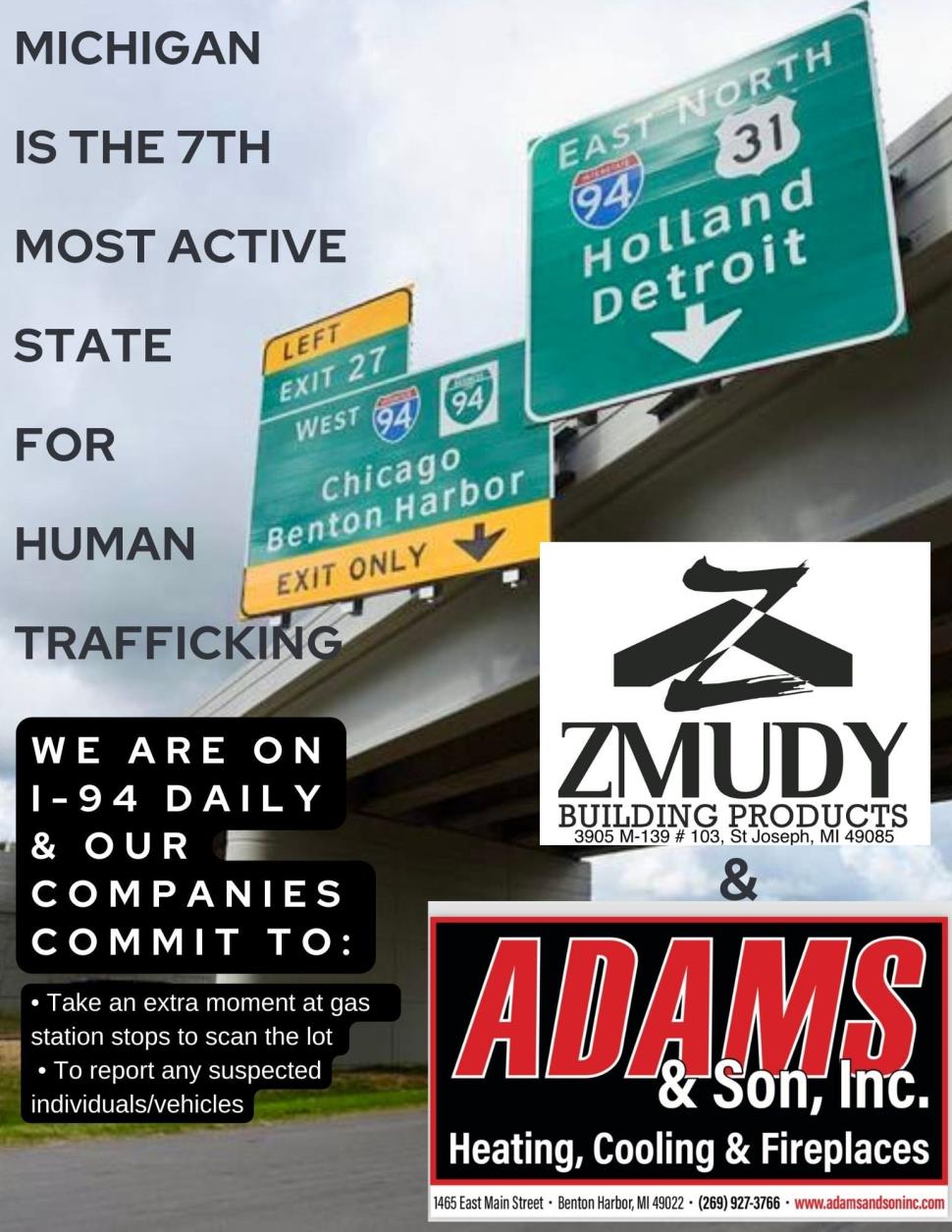 ADAMS & Son, Inc. HVAC Mechanical Human Trafficking Awareness Campaign.